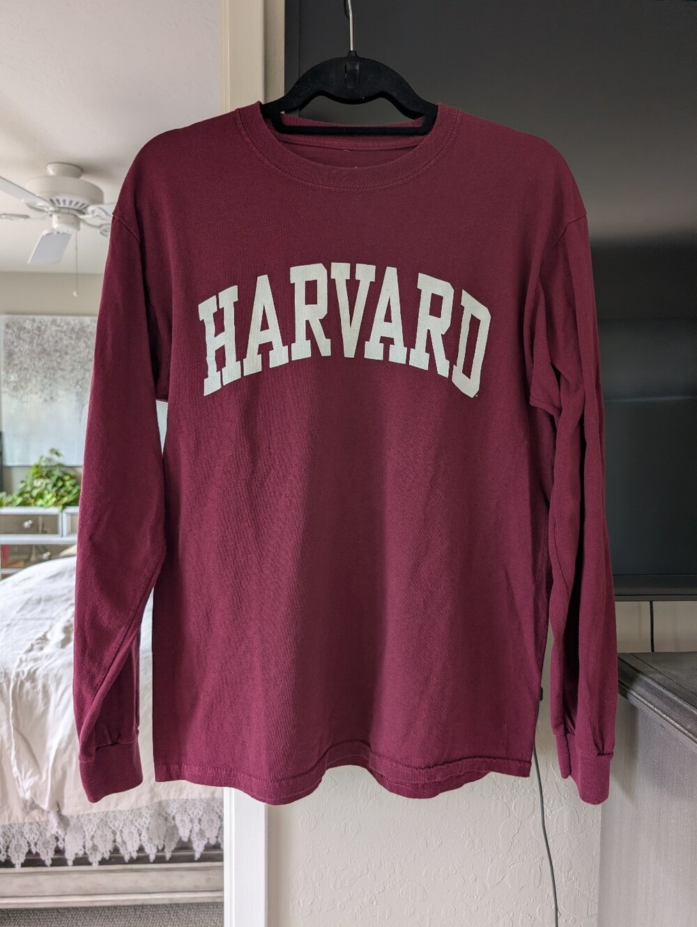 IvySport "Harvard" Crimson Burgundy Red Long-Sleeved T-Shirt - Medium